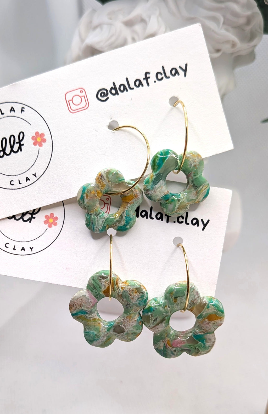 Turquesa flower hoops
