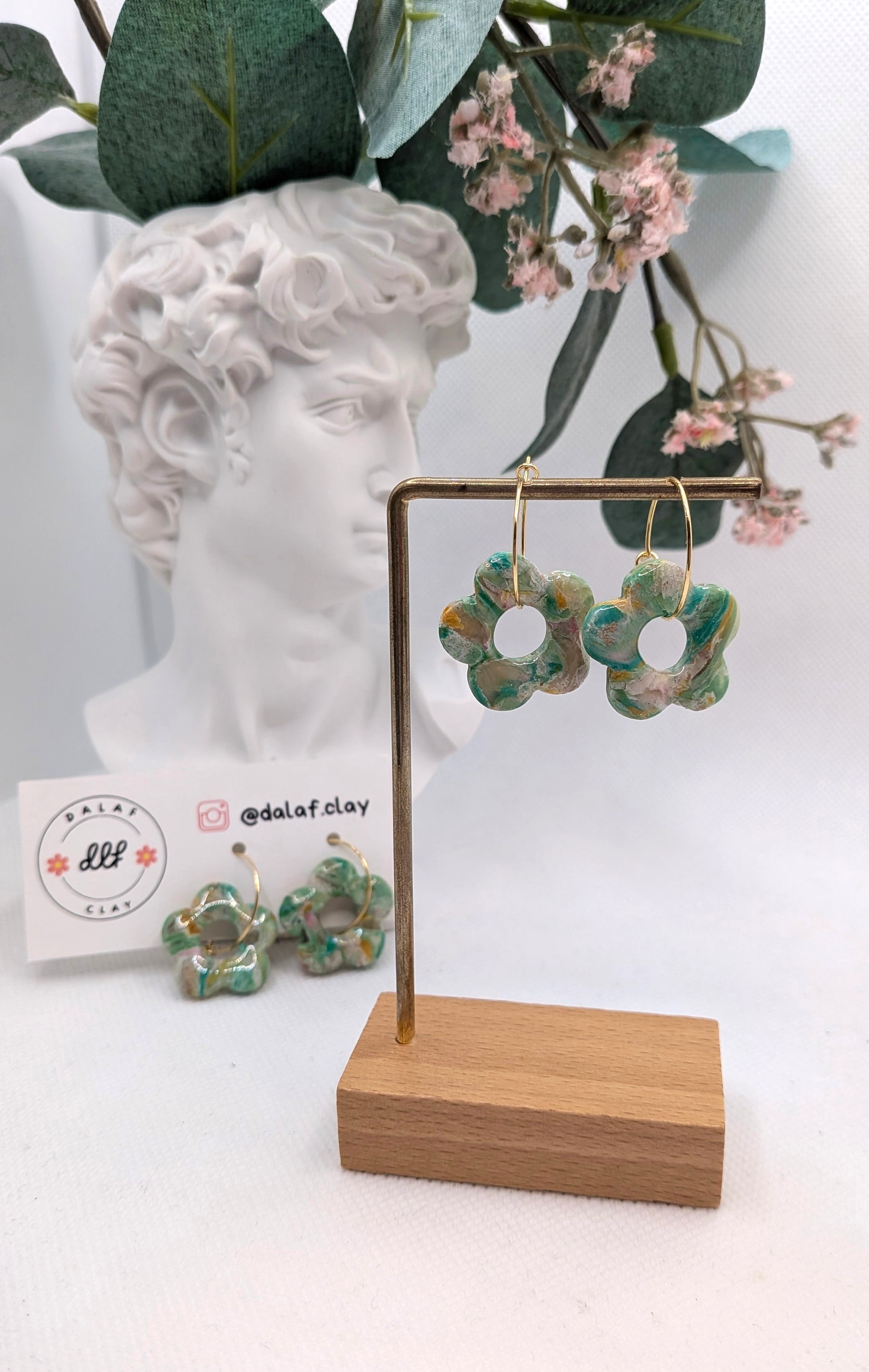 Turquesa flower hoops